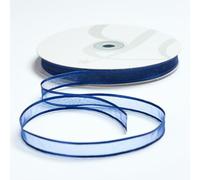 BARATTI Nastro in Organza con Bordo in Raso 20mm X 50 metri, per Artigianato, Natale, Decorazioni, Adatto Per confezionare Regali, Feste di Compleanno, Matrimoni, Bomboniere (Blu)