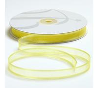 BARATTI Nastro in Organza con Bordo in Raso 20mm X 50 metri, per Artigianato, Natale, Decorazioni, Adatto Per confezionare Regali, Feste di Compleanno, Matrimoni, Bomboniere (Giallo)