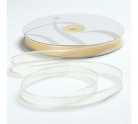 BARATTI Nastro in Organza con Bordo in Raso 20mm X 50 metri, per Artigianato, Natale, Decorazioni, Adatto Per confezionare Regali, Feste di Compleanno, Matrimoni, Bomboniere (Panna)