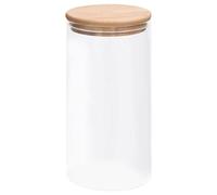 Barattoli con coperchio in bambù, 4 pezzi, 1200 ml, contenitori in vetro per la conservazione degli alimenti, con coperchio aroma a chiusura ermetica, per cucina, sala da pranzo e dispensa