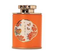 Barattoli di latta per tè in stile retrò con drago, contenitore di latta per conservare caffè, contenitori per tè sfuso con coperchio, barattolo per caffè, noci e snack (Arancione-A)