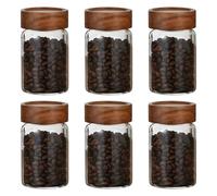 Barattoli di vetro, barattoli di vetro per spezie da 250 ml con coperchio a vite, 6 contenitori per alimenti per dispensa, zucchero, tè, caffè, chicchi di caffè, condimenti, noci, biscotti