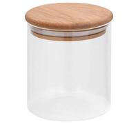 Barattoli di Vetro con Coperchio in Bambù 10 pz 600 ml