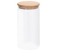 Barattoli di Vetro con Coperchio in Bambù 4 pz 1200 ml