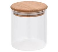 Barattoli di Vetro con Coperchio in Bambù 6 pz 600 ml
