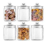 Barattoli di vetro da 907,2 g, Maredash Candy Jar con coperchio per uso domestico, barattoli trasparenti per uso alimentare (confezione da 6)
