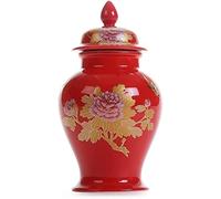 Barattoli di Zenzero in Ceramica con Coperchio per l'arredamento della casa, barattoli Decorativi, barattoli da Tempio Orientale, contenitori per la conservazione del tè, Motivo Floreale Ros