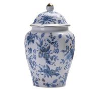 Barattoli di Zenzero Vaso Floreale in Blu E Bianco con Coperchio in da Tempio in Porcellana Barattolo di Stoccaggio in Ceramica Vaso Decorazione