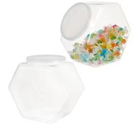Barattoli dolci di plastica con coperchi 2 pcs 3800 ml di grandi barattoli di stoccaggio di plastica a bocca esagonale larga con coperchi per snack, prelibatezze per cani, forniture