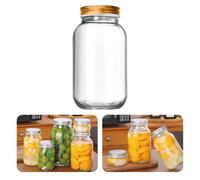 Barattoli in vetro a bocca larga con coperchio, contenitore sicuro per fermentazione, decapaggio e conservazione (oro, 1000 ml)
