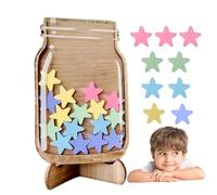 Barattoli per bambini | Barattoli in legno Star Classroom con 25 stelle | Strumento per addestrare il vasino in vaso di buon comportamento | Grafico comportamentale portatile per insegna