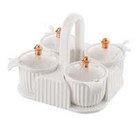 Barattoli per condimenti, Set di barattoli for spezie da cucina, coperchio trasparente, semplice barattolo for sale, scatola for, set for con vassoio(White)