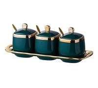 Barattoli per condimenti, Set di pentole for condimenti in ceramica, scatola for, set bottiglie for e sale da cucina(Blue)