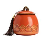 Barattoli per il Tè Sfuso Vaso da tè colorato cielo blu in ceramica grande Celadon elegante e fresco fiore impastato a mano che traccia oro vuoto magazzino del tè for la casa Barattolo per il Tè Ermet