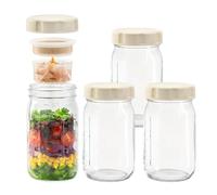 Barattoli per insalate pronte,Conservazione degli alimenti in ermetico | Barattoli per alimenti trasparenti, per preparatori di pasti Studenti Genitori Allenatori Viaggio Cucina Campeggio