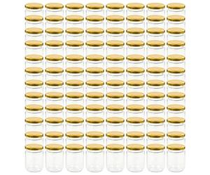 Barattoli per marmellata con coperchio dorato da 230 ml, 96 pezzi, per miele, sciroppo, impasto, conservazione degli alimenti, cucina, sala da pranzo, dispensa