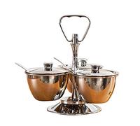 Barattoli per spezie in ceramica, Barattolo for spezie in acciaio inossidabile 304 con supporto creativo for un facile trasporto, base girevole for più(3jars)