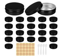 Belle Vous Barattoli Alluminio Rotondo (Confezione da 24) - Barattoli di Latta Vuoti con Coperchio a Vite da 60 ml - Per Viaggi, Cosmetici, Dolci, Fai-da-te, Creme, Campioni e Balsami