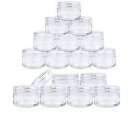 Barattoli rotondi vuoti in plastica trasparente da 20 g/20 ml, con coperchio a vite, per organizzare cosmetici, lozioni, creme, cibo, cibo per animali domestici, condimenti in cucina e altro (20 pezzi
