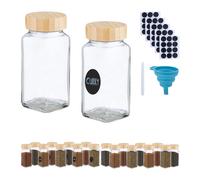 Barattoli Spezie Quadrati Etichette Tappo Dosatore Contenitori Bicchiere 120 ml