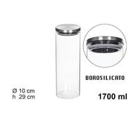 BARATTOLO 1700ML SOTTOVUOTO ALIMENTI IN VETRO TRASPARENTE CEREALI SNACK CUCINA