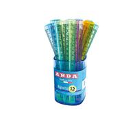 Righello Uni Arda - 15 cm - Barattolo - 282C (Assortiti Trasparente Conf. 50)