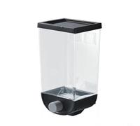 Barattolo Alimenti 1.5L Bocca Larga Anti-Scivolo(1L black) | Plastica PP robusta, bocca larga per ricarica per facile, design per trasparente, 1.5L, per ideale per cereali