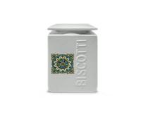 Barattolo Biscottiera da Cucina in Ceramica Decoro Fiore