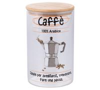 Barattolo caffè 1L in vetro borosilicato, coperchio in bambù, Sibilla