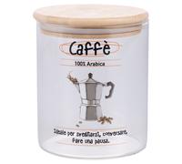 Barattolo caffè 750 ml in vetro borosilicato, coperchio in bambù, SìChef
