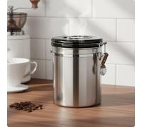 Barattolo Caffè con Valvola Tenuta Ermetica Contenitore Caffè Acciaio Inox