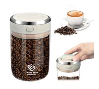 Barattolo Caffè Ermetico, 1100ml Contenitore per Chicchi Caffè, Conservabile Sotto Vuoto e Record Tempo, con Cucchiaio in Acciaio Inox, Barattoli Conservazione con Coperchio in Vetro a Tenuta D'aria