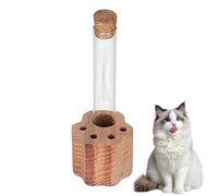Barattolo Con Baffi Di Gatto - 1,57x1,5x1,38 Pollici Barattolo Per Ricordi In Legno E | Simpatico Contenitore Con Stampa Di Zampe Per Raccogliere Baffi Gatto Caduti | Memory - Regalo Gli Am