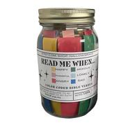 Barattolo con versi biblici per emozioni e sentimenti, barattolo con 67 scritte codificate a colori, regalo di ispirazione cristiana, barattolo portatile da 473,6 g, con biglietti fatti a mano con