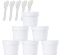 Barattolo cosmetico, 6 barattoli di plastica vuoti da 200 ml for maschera facciale rosa a bocca larga, vasetto cosmetico a tenuta stagna g
