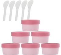 Barattolo cosmetico, 6 barattoli di plastica vuoti da 200 ml for maschera facciale rosa a bocca larga, vasetto cosmetico a tenuta stagna g