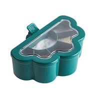 Barattolo da cucina con coperchio trasparente e manico, 6 griglie e 6 cucchiai, set di condimenti per cucinare sale, zucchero, pepe, condimenti, barattoli da cucina e organizer