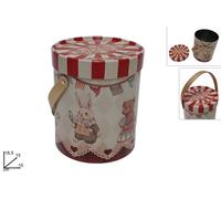 Barattolo da Cucina in Latta Natalizio con Manico 15 x 18,5 cm