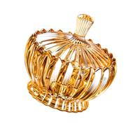 Barattolo da tavolo con coperchio per dolci, tromba, C | Scanalatura verticale, copertura con motivo a ventaglio, base a piedistallo, espositore decorativo da tavolo per intrattenere