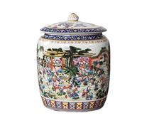 Barattolo da tè Barattoli per la conservazione della casa per il tè sfuso Barattoli di riso in ceramica con coperchi Piatti di riso e farina sigillati Barattoli per la conservazione dei cereali
