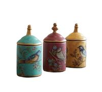 Barattolo da tè in ceramica, Set di contenitori for lo stoccaggio serbatoi, 3 barattoli in ceramica for il tè, for in stile cinese vintage