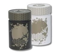 Barattolo da tè Komorebi da 150 g - Set da 2 pezzi - con motivi luminosi e ombra - Coperchio interno e coperchio - Barattolo per caffè Ø 7,5 cm altezza 11,7 cm vol. circa 520 ml