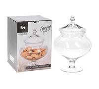 Barattolo decorativo per biscotti in vetro trasparente Excellent Houseware vittoriano vintage, biscottiera 17x28cm