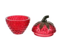 Barattolo Di Caramelle Alla Fragola Zucchero Forma Frutta Piatto