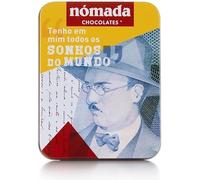 Barattolo di cioccolato “Fernando Pessoa” Nomada - 50 g - Cioccolato al latte gourmet ispirato alla cultura portoghese - Prodotto in Portogallo con design artistico da collezione