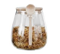 Barattolo di con coperchio e cucchiaio, contenitore ermetico per zucchero, condimenti, barattolo trasparente per alimenti, barattolo trasparente per alimenti, chicchi di caffè, foglie di tè