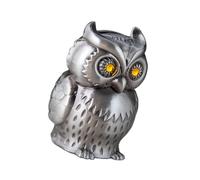 Barattolo di denaro a forma di gufo in metallo statua animale stoccaggio banche di monete per ufficio domestico Decors arrotondato costruzione liscia gufo in metallo banche monete