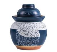 Barattolo Di Fermentazione Vintage, Barattolo Per Sottaceti In Porcellana Cinese Tradizionale Blu, Pentola Per Sottaceti In Ceramica con Chiusura Ermetica per La Salsa Kimchi(3.5KG)