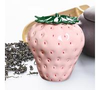 Barattolo di foglie di tè in ceramica a forma di fragola per la casa da tè
