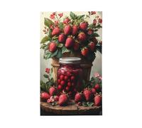 Barattolo di fragole Secchio per marmellata rustica, bandiere per la casa da cortile, 0,9 x 1,5 m, striscione con occhielli per interni ed esterni, decorazioni per la casa